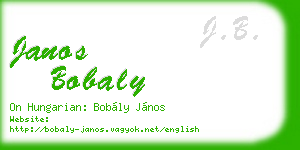 janos bobaly business card