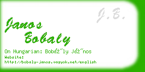 janos bobaly business card